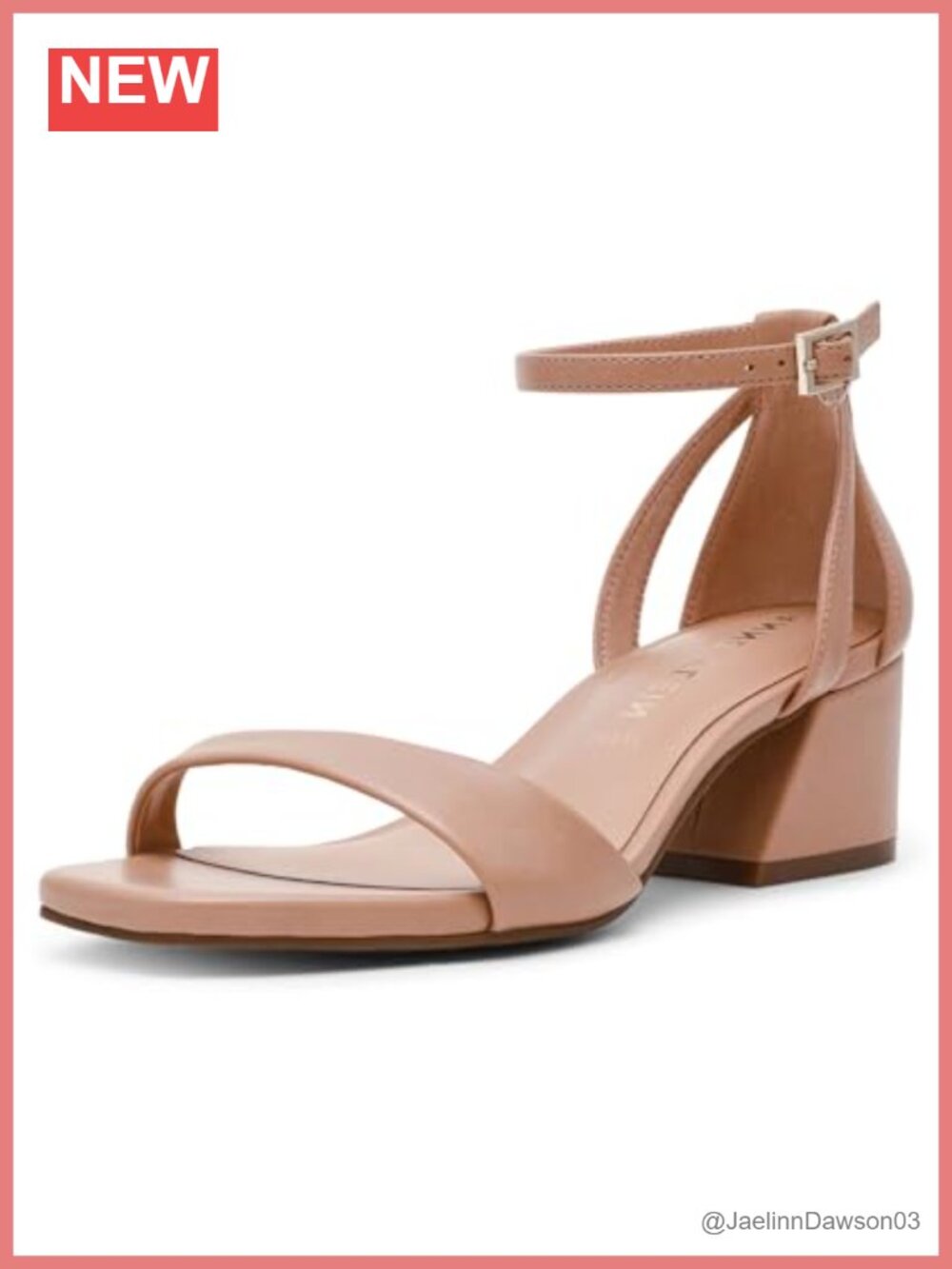 Faux Leather Block Heel Sandals Ankle Strap Open Toe